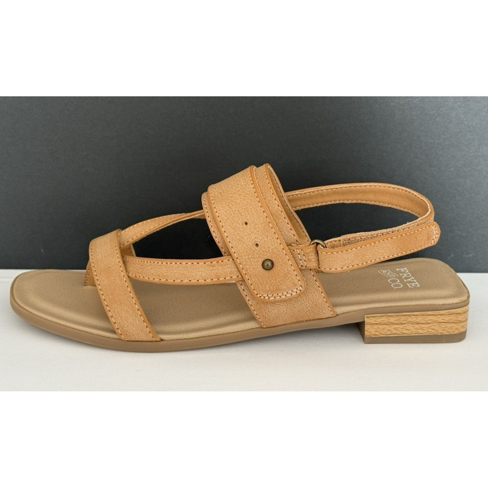 NIB Frye & Co CASSIA Tan Strappy Sandals Women's 8.5M Adjustable 1" Heel - Picture 2 of 16